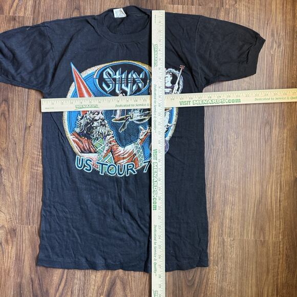 Fantasy VTG 1979 Styx US Tour Wizard T-Shirt Single Stitch L Rare Band Tee ‘79 - Picture 9 of 11